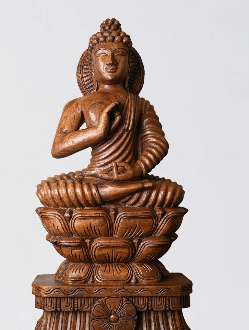 Craftzar Wooden Handicraft Buddha Statue For Meditation & Home Decor 36"