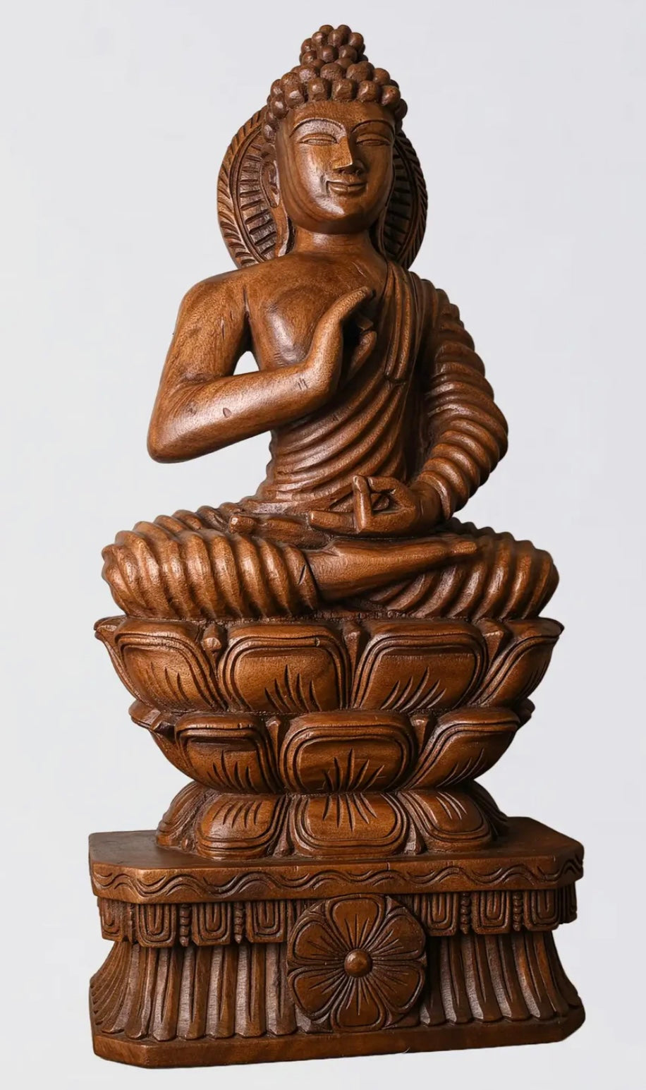 Craftzar Wooden Handicraft Buddha Statue For Meditation & Home Decor 36"
