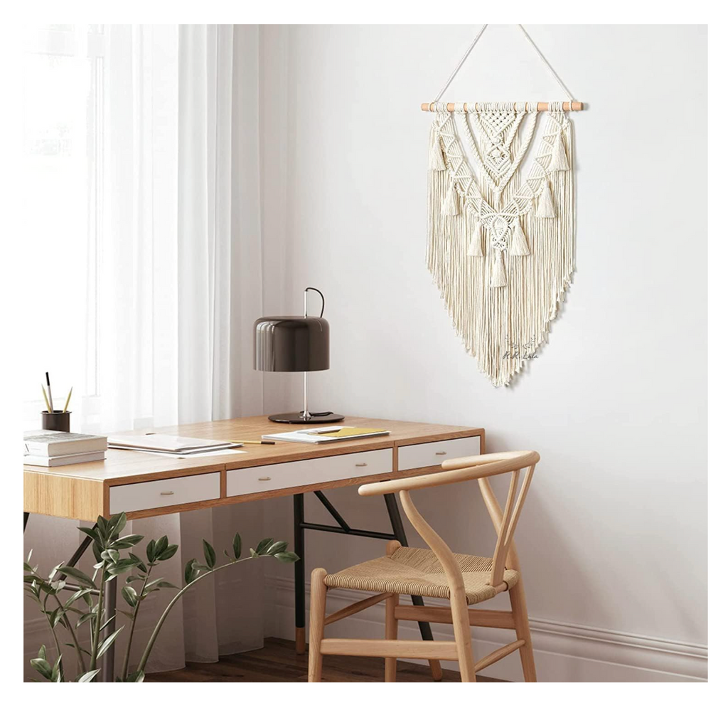 Jaipur Bloom Macramé Wall Hanging — 40×70 cm | Natural Cotton