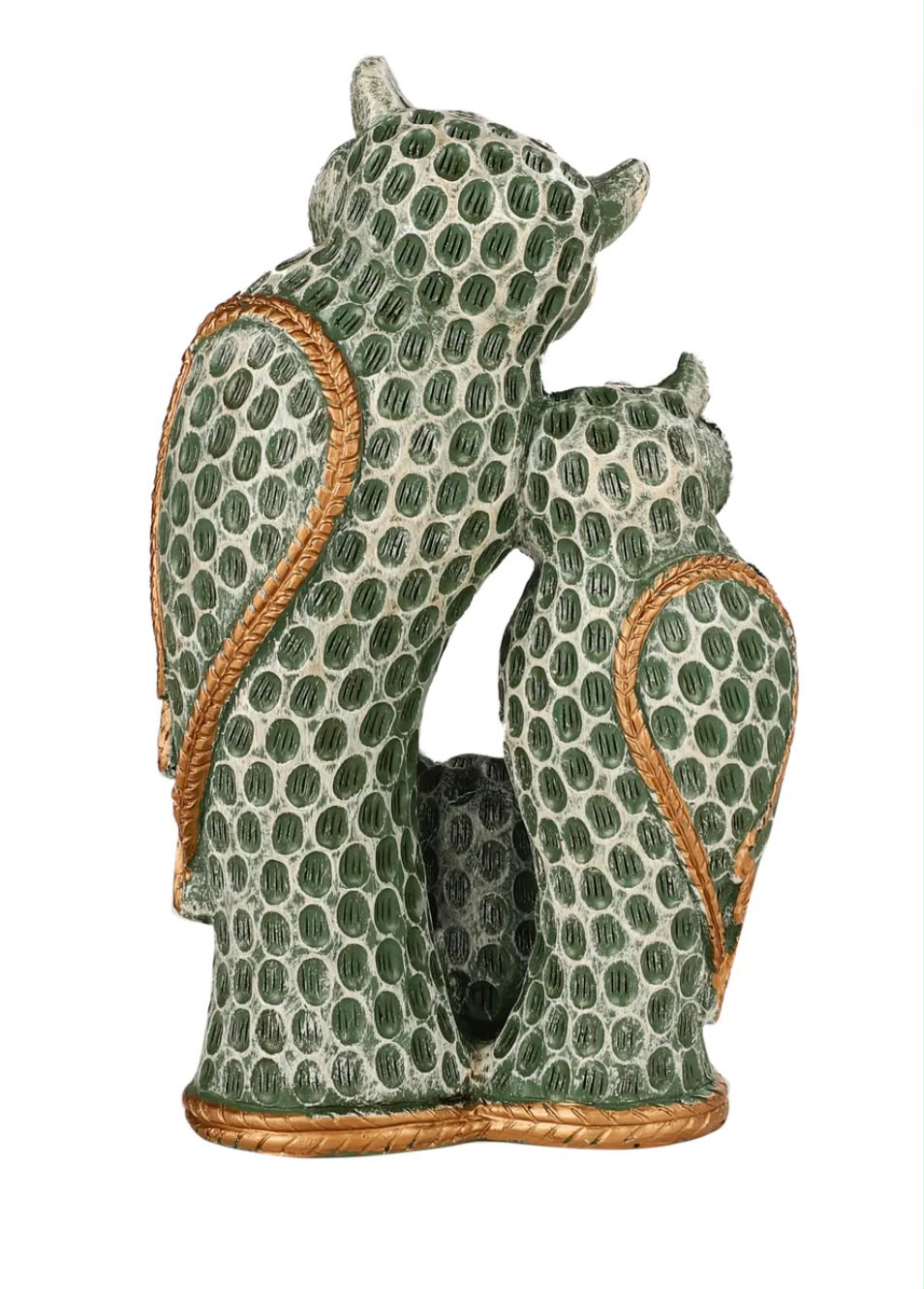 The Loving Owl Family Statue (Green)